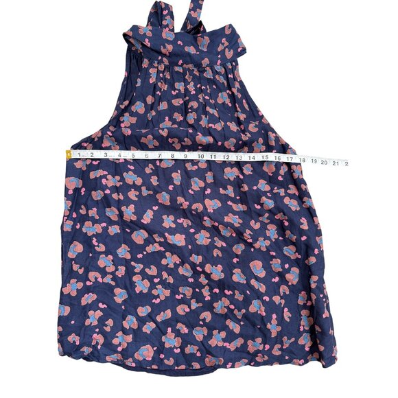 Oliphant Womens Sleeveless Floral Halter Top With Bow Tie Neck Navy Blue Size M - Picture 6 of 8